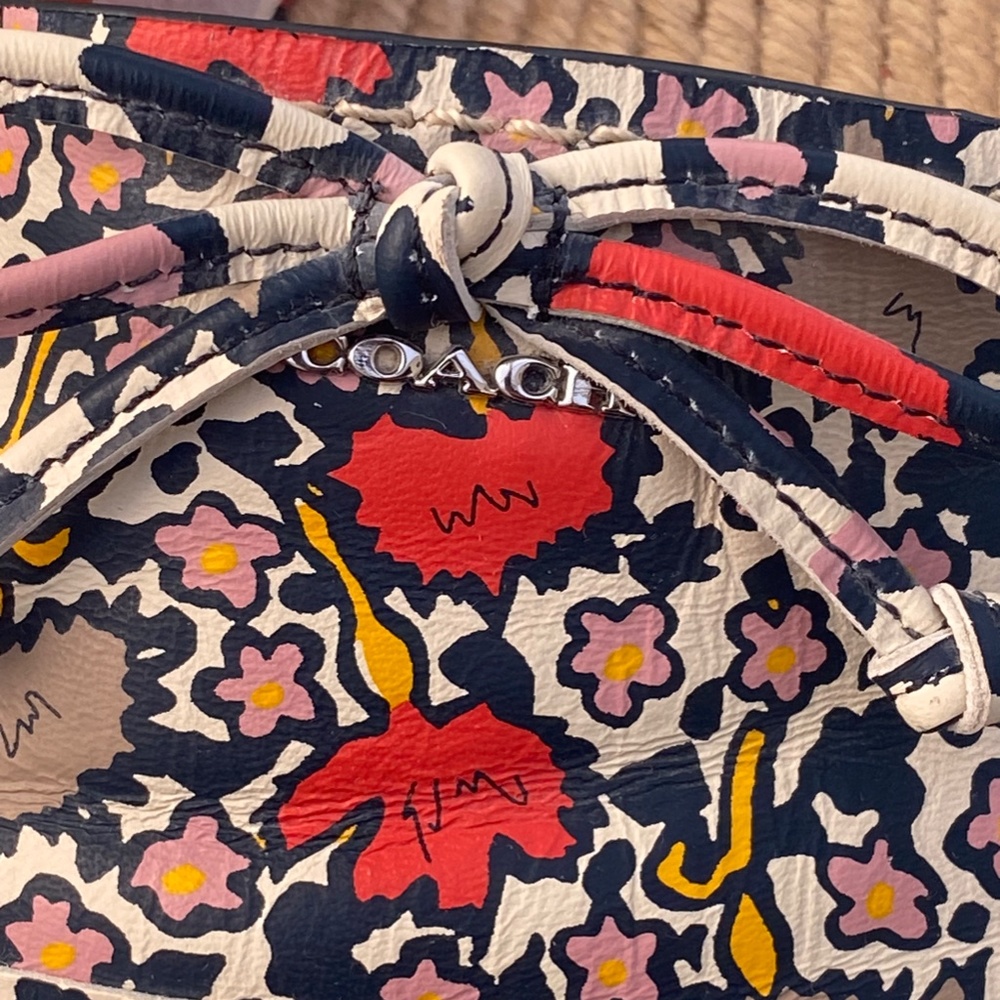 COACH Women's Floral Espadrilles Nappa Leather Slip-On Flat Size 11B - Picture 3 of 10